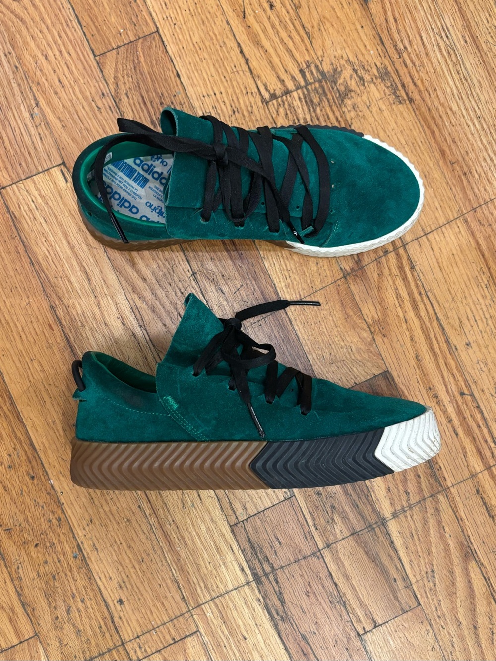 Alexander Wang for Adidas Green Suede Lowtop Sneakers size 40